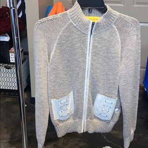 ST. JOHN beige knitted sweater jacket